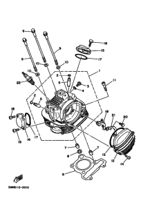 TW200E Головка цилиндров