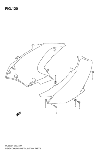 DL650 Side cowling installation parts