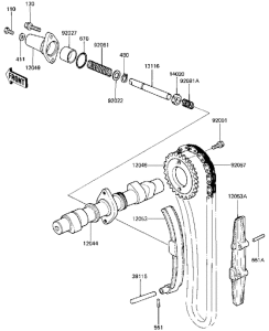 KZ440 Camshaft / chain / tensioner