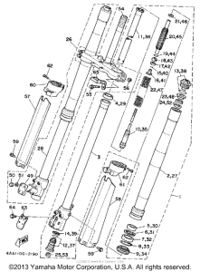 WR500ZE Передняя вилка