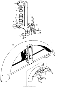 CB125S Steering stem + front fender