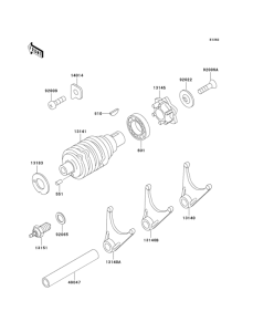 KDX125 Change drum / shift fork