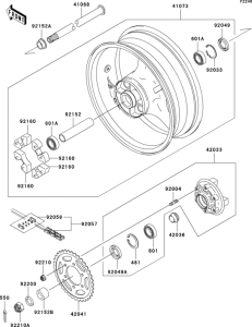 ZX600 Заднее колесо и цепь