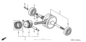 NSS250 (ABS) Коленчатый вал и поршни