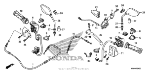 PCX125 Handle lever + switch + cable