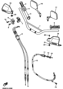 XT400E Рулевой рычаг кабель