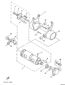 YB100 Shift cam. fork