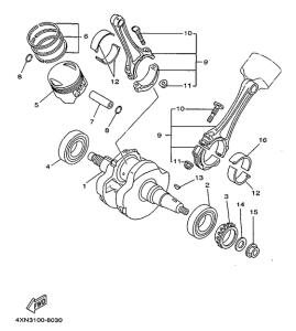 XV1100 Коленчатый вал и поршни
