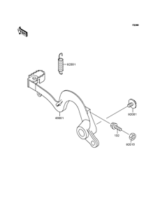 KX125 Педаль тормоза