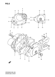 DR200 Crankcase cover ass`y  (v