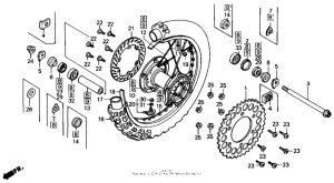 CR125R Rear wheel 87-89