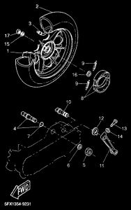 CW50RS Rear wheel complete assy