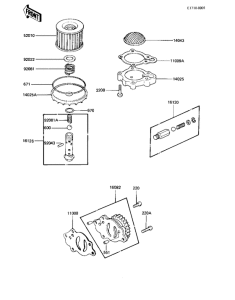 KZ1000 Насос масляный  / фильтр масляный