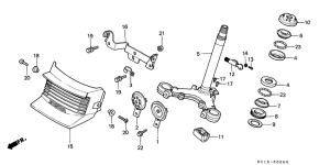 CB125T Steering stem / horn