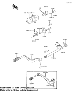 KX125 Переключатель передач