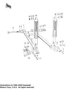 KD80 Swing arm / shock absorbers