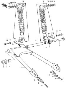 KZ250 Swing arm / shock absorbers