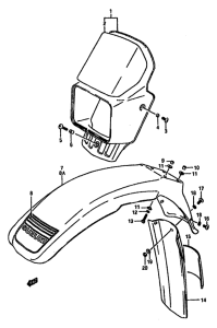 DR600 Headlamp housing-front fender