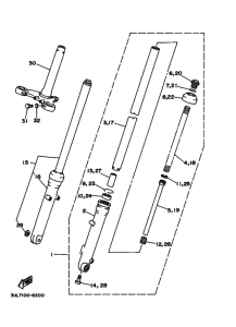 RT100 RT100H Вилка передней оси