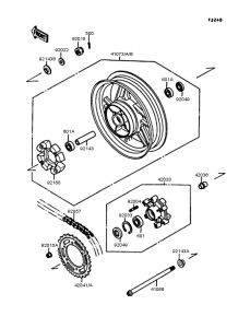 KR250 Заднее колесо и цепь