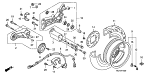 FJS600 Rear wheel complete assy