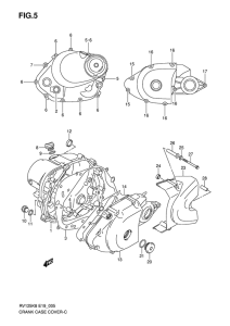RV125 Crankcase cover ass`y  (v