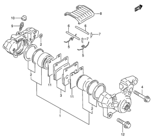 GSX600 Задний суппорт
