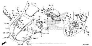 CBR600RR (ABS) Upper Cowl + Mirror