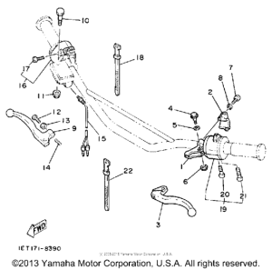 XT350UC (CA ED.) Handle switch - lever