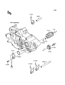  Gear change drum & forks