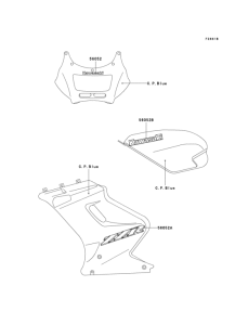 EX250 Decals(c.p.blue)(h7f)