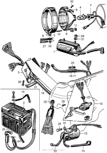 CA102 Headlight + battery + wire harness