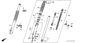 CRM75R Вилка передней оси