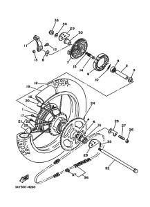 DT200U DT200UW Rear wheel complete assy