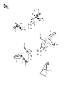 KX420 Footrests / stand