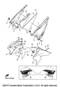 WR250R Боковые обтекатели