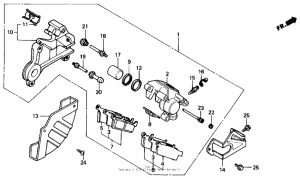 CR125R Задний суппорт