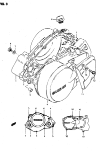RMX50 Crankcase cover ass`y  (v