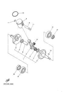 YZ85R Коленчатый вал и поршни