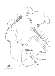 XV125S Steering handle. cable