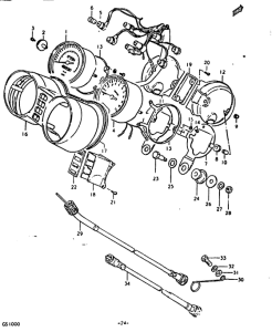 GS1000 Спидометр-тахометр