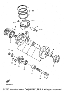 YZ400FK Коленчатый вал и Поршень
