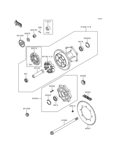 KL650 Задняя ступица колеса