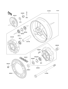 ZX1100 Заднее колесо и цепь