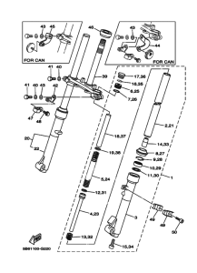 TTR110E Вилка передней оси