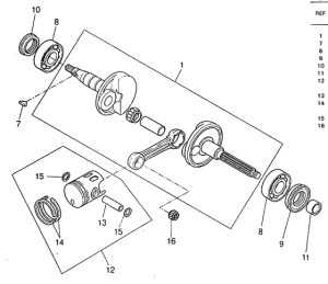 YQ50 Коленвал и поршень