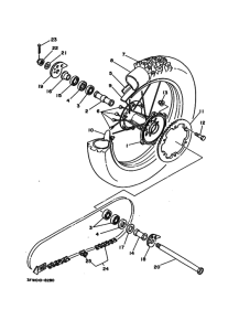 DT200R DT200RA Rear wheel complete assy