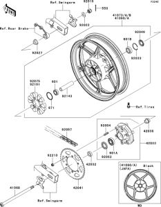 EX250 Заднее колесо и цепь