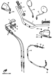 XT400E Рулевой рычаг кабель