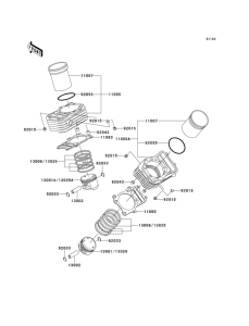 VN400 Цилиндр и поршни